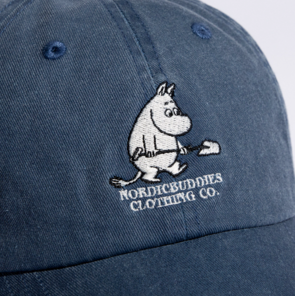Aikuisten lippis Muumipeikko kivipesty denim-2