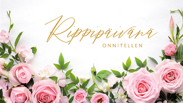Nina Ramstadius Rippipäivänä onnitellen pinkit ruusut kortti
