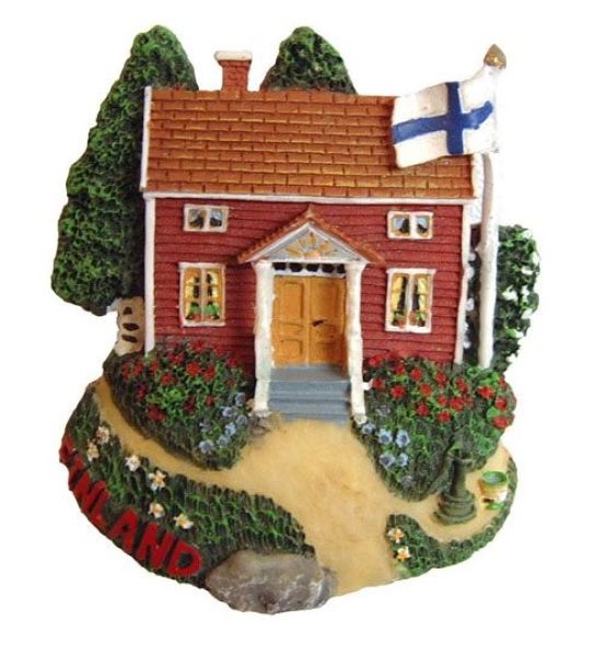 Nordic Souvenir Punainen mökki keraaminen magneetti