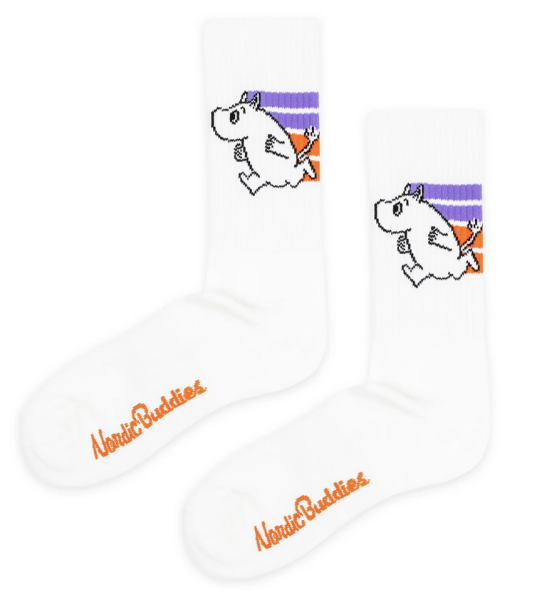 Miesten muumi urheilusukka Muumipeikko valkoinen/oranssi