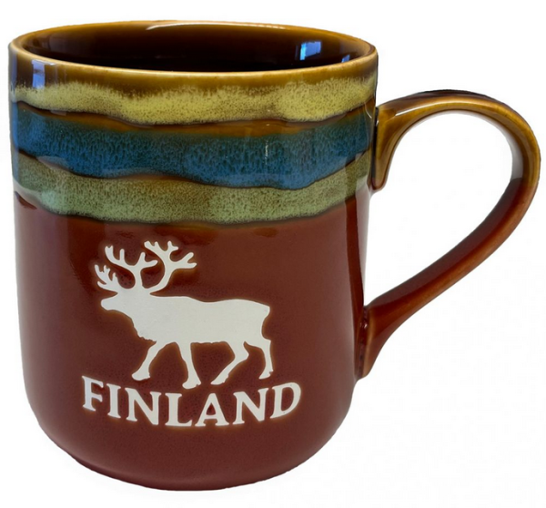 Ola nesje Finland poro revontuli punainen muki