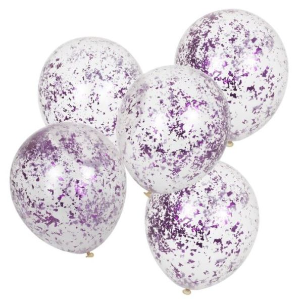 Kumipallo konfetti pinkki 5 kpl-2