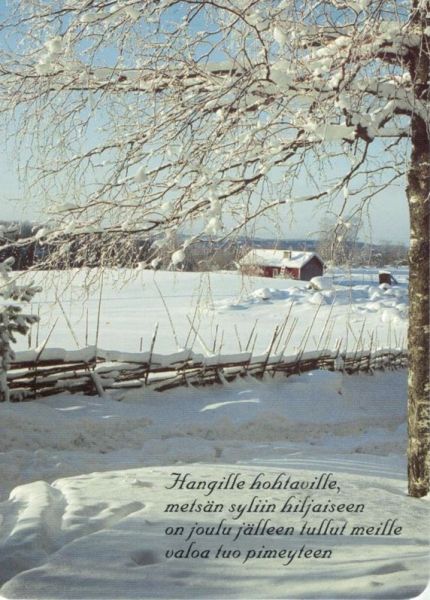 Railin runokortit joulu hangille hohtaville