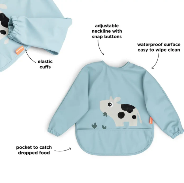 Done by Deer hihallinen ruokalappu Tiny farm blue-3