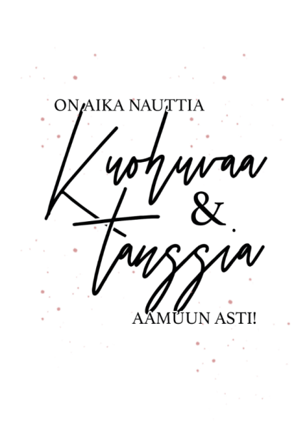 Tiinuska kuohuvaa valkoinen kortti