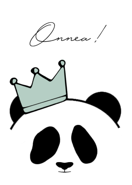 Tiinuska Onnea Panda vaaleansininen