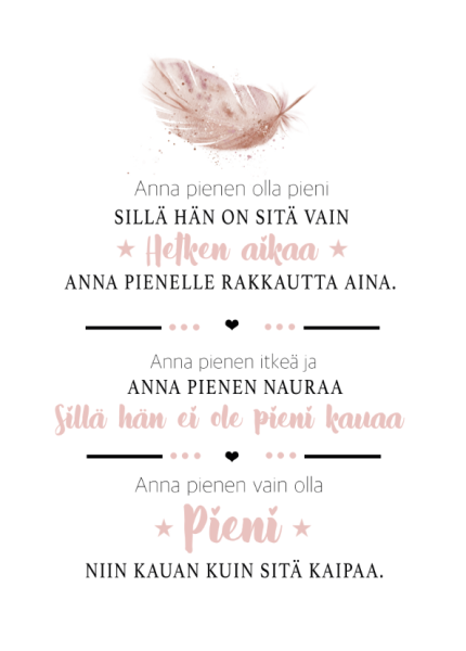 Tiinuska pienen olla pieni (VP) kortti