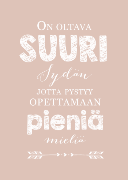 Tiinuska opettamaan pieniä mieliä roosa kortti