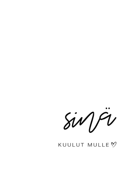 Tiinuska Sinä kuulut mulle kortti
