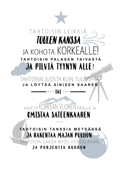 Tiinuska tahtoisin leikkiä (S) kortti
