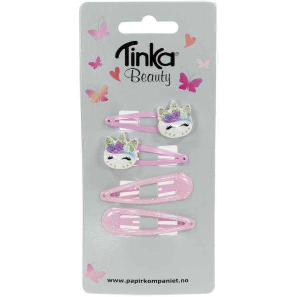 Tinka hiuspinnit yksisarvinen glitter pinkki