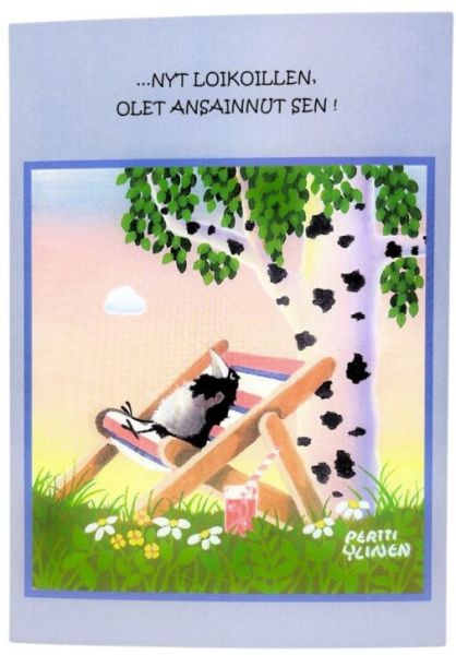 Vilippus loikoillen kortti