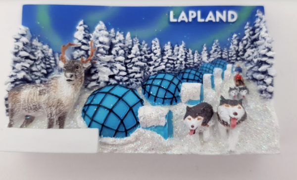 Vivantti magneetti iglu ja huskyt sininen