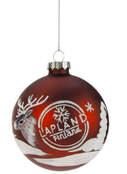 Weiste lasipallo Lapland punainen 8 cm