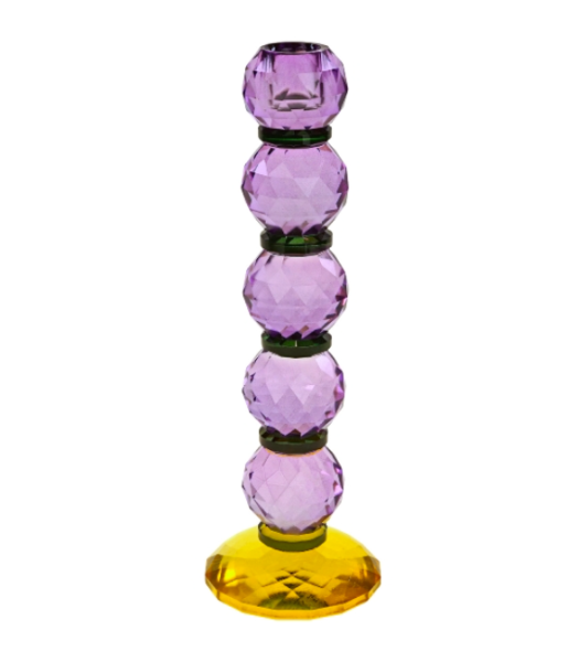 Werner lasikynttilänjalka violetti/keltainen