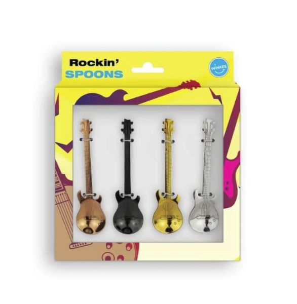 Winkee Rock kahvilusikat keltainen 4 kpl